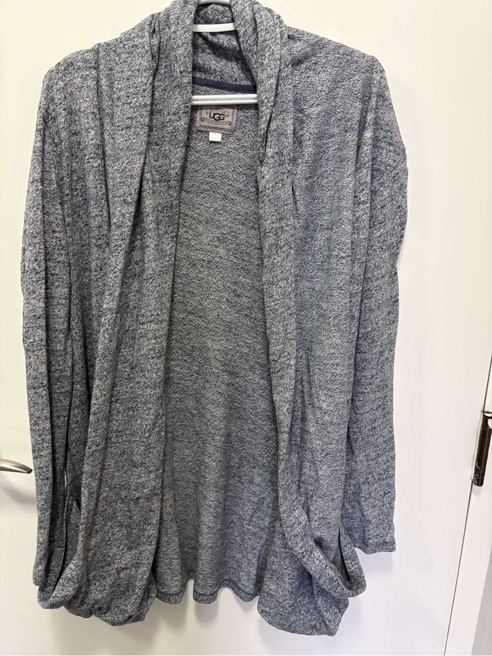 UGG Heathered Light Gray Open Cardigan
